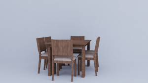 Wooden CNC Work Dining Table Set